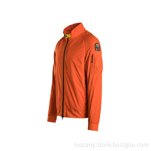 Orange Zip Type Bomber Quilted Jacket for Men